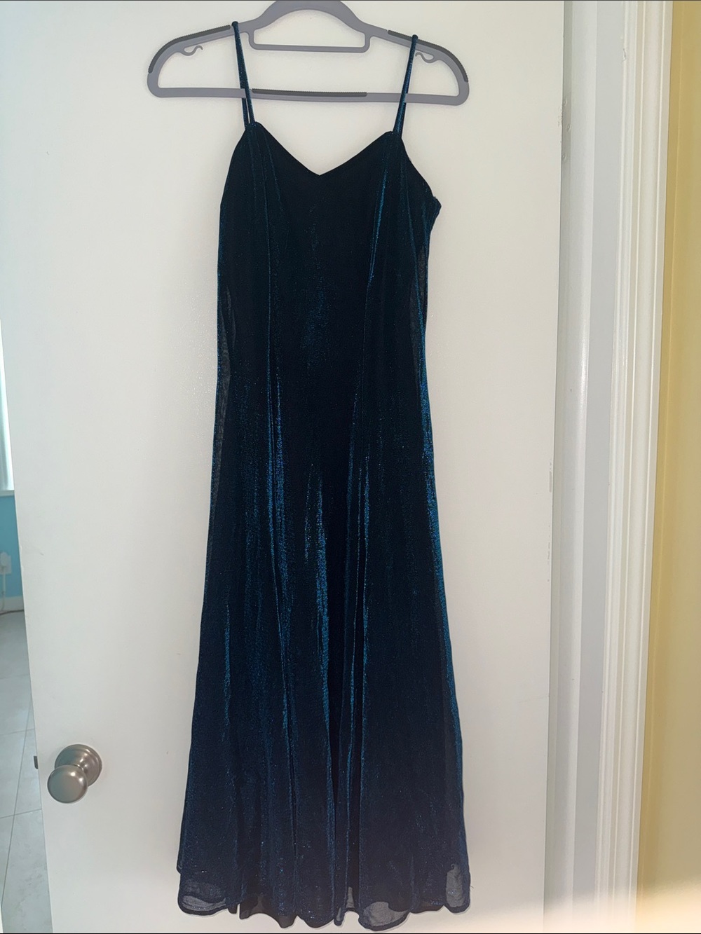 All That Jazz Teal Maxi Slip Dress S-M